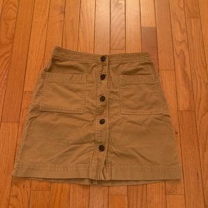 GAP Corduroy Button Front Skirt